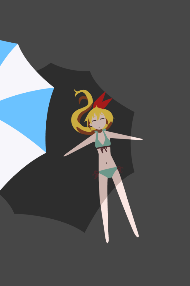 Девушка под зонтом в аниме Притворная любовь