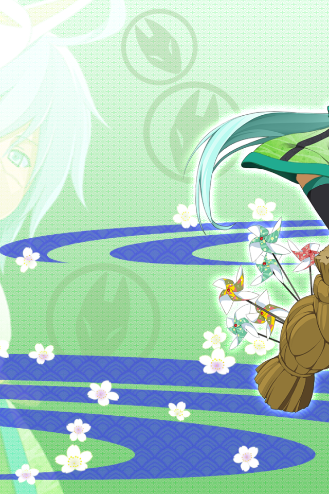 Парень с зелеными волосами в аниме Onigirl