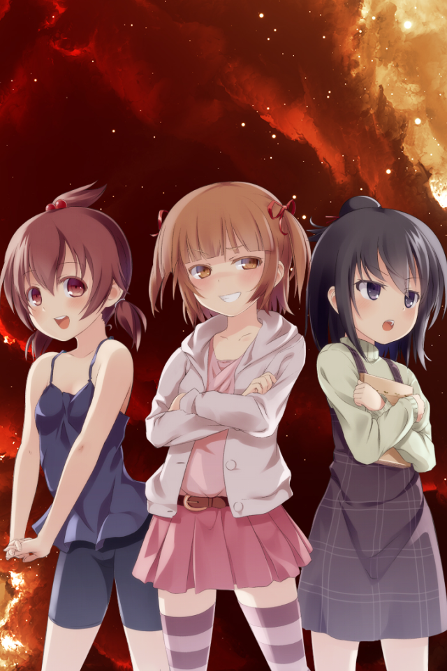 Три девушки из аниме Отвязная троица