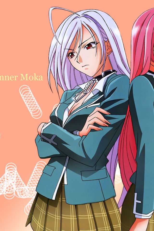 Две девушки в аниме Крестик + Вампир