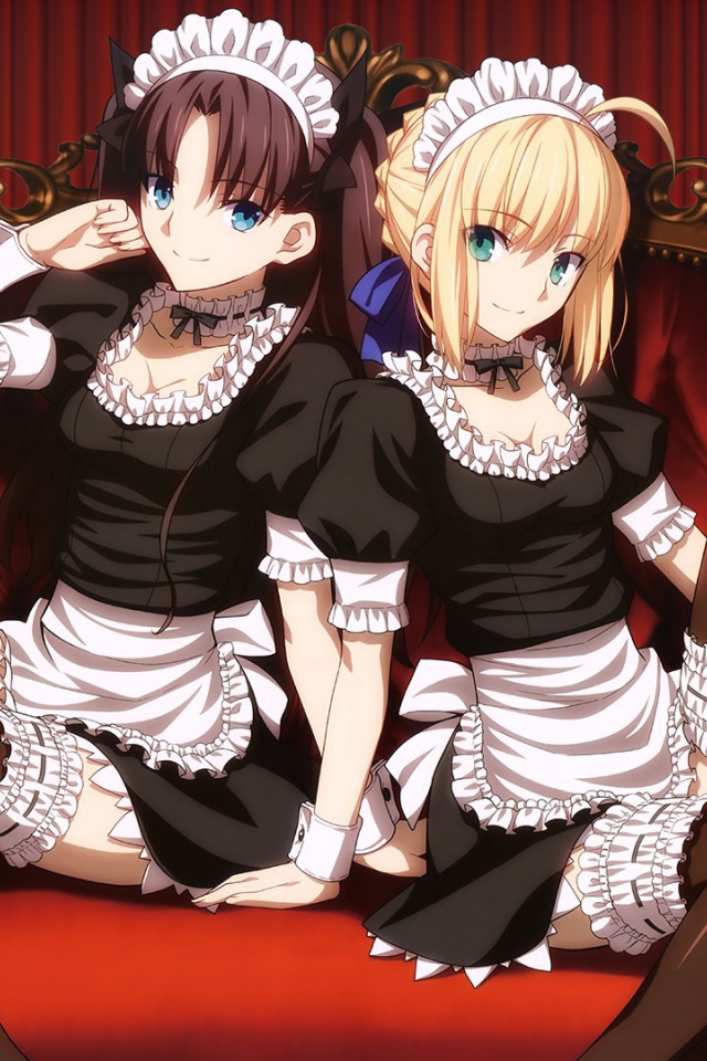Две девушки горничные в аниме