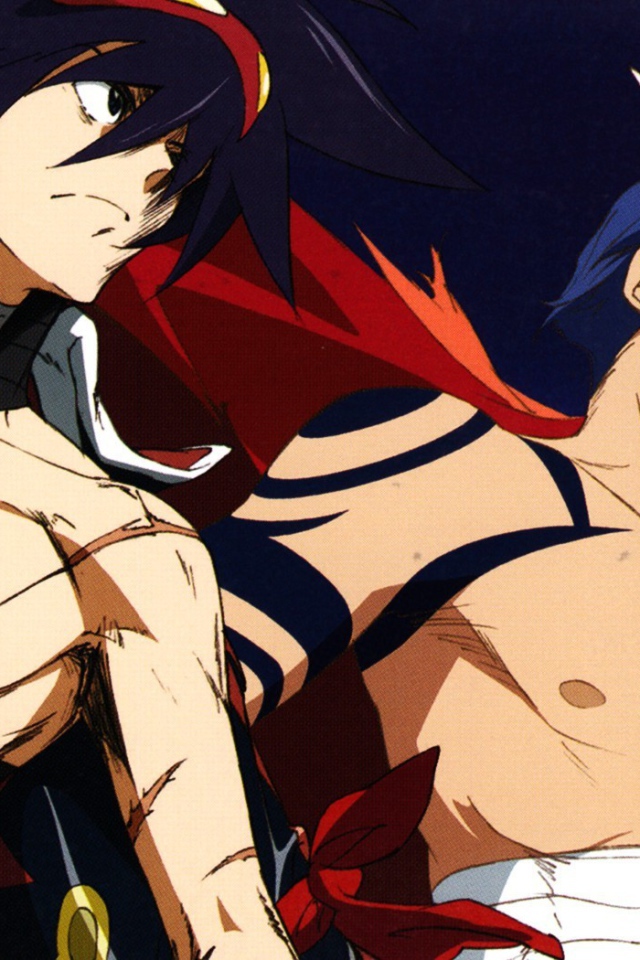 Два героя аниме Тэнгэн Топпа Гуррен-Лаганн