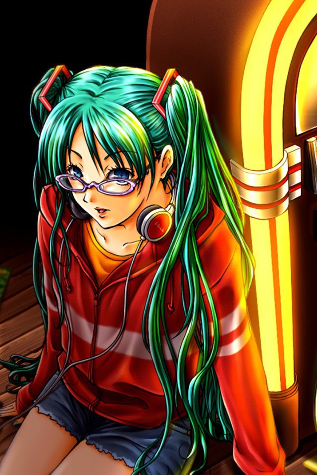 Вокалоид аниме с бутылкой Кока-Колы