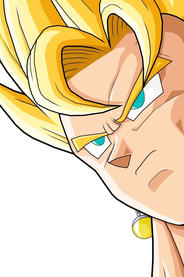 Желтые серьги и волосы у персонажа аниме Dragon Ball