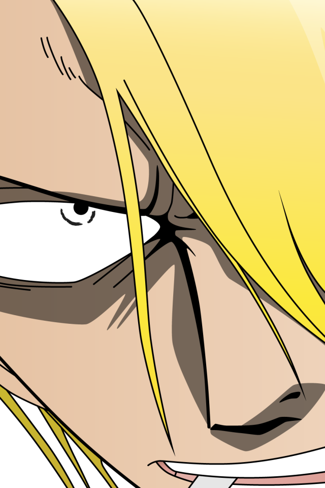 Желтые волосы на лице Санджи, аниме Большой куш
