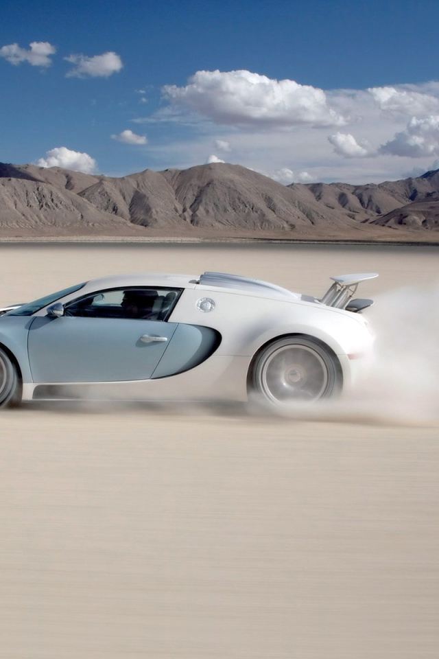 Поездка на автомобиле Бугатти по песку