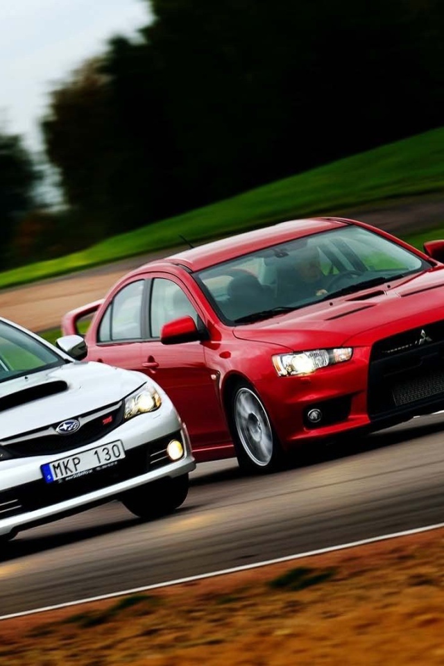 Соревнование Мицубиши и Субару