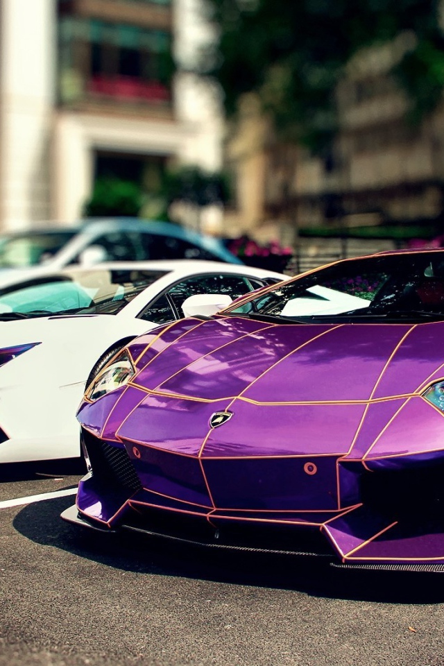 Сиреневый и белый Ламборгини