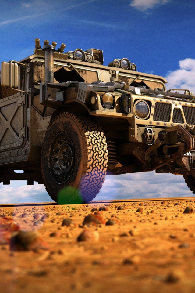 Военный Хаммер в пустыне