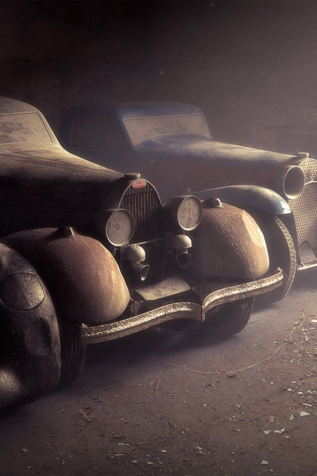 Старые автомобили по слоем пыли