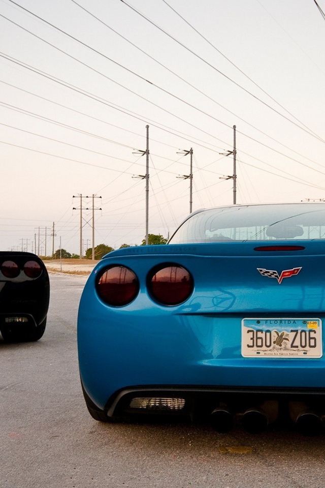 Вид сзади на спортивные авто