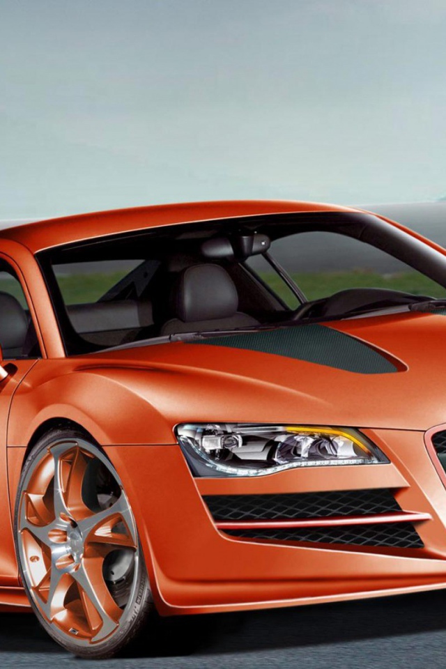 Оранжевый спортивный Audi R10