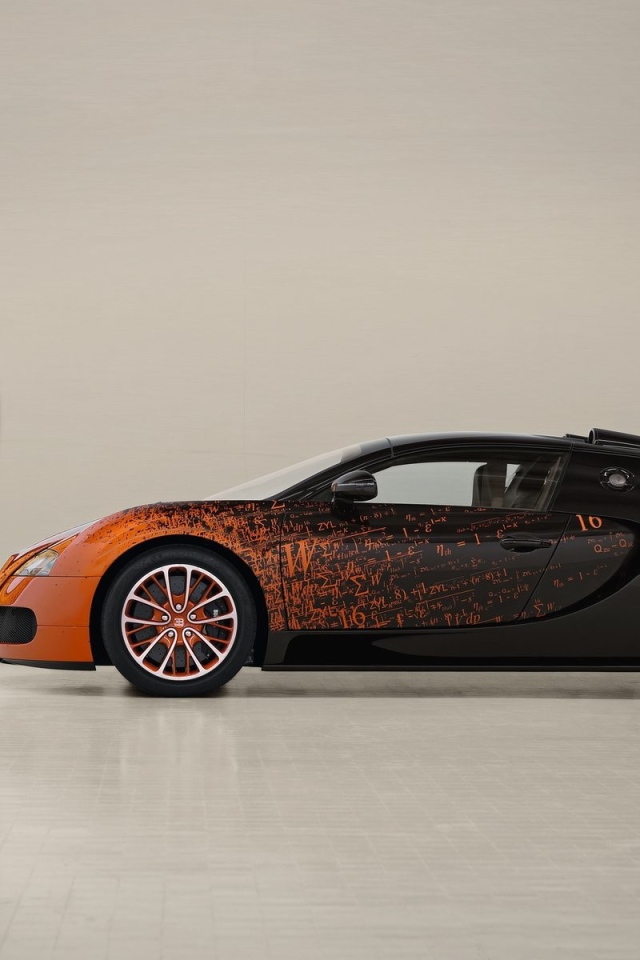 Orange black Bugatti Veyron