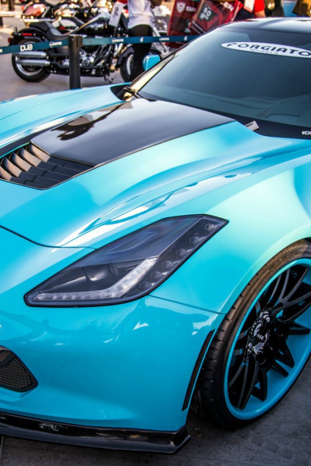 Turquoise Chevrolet Corvette C7