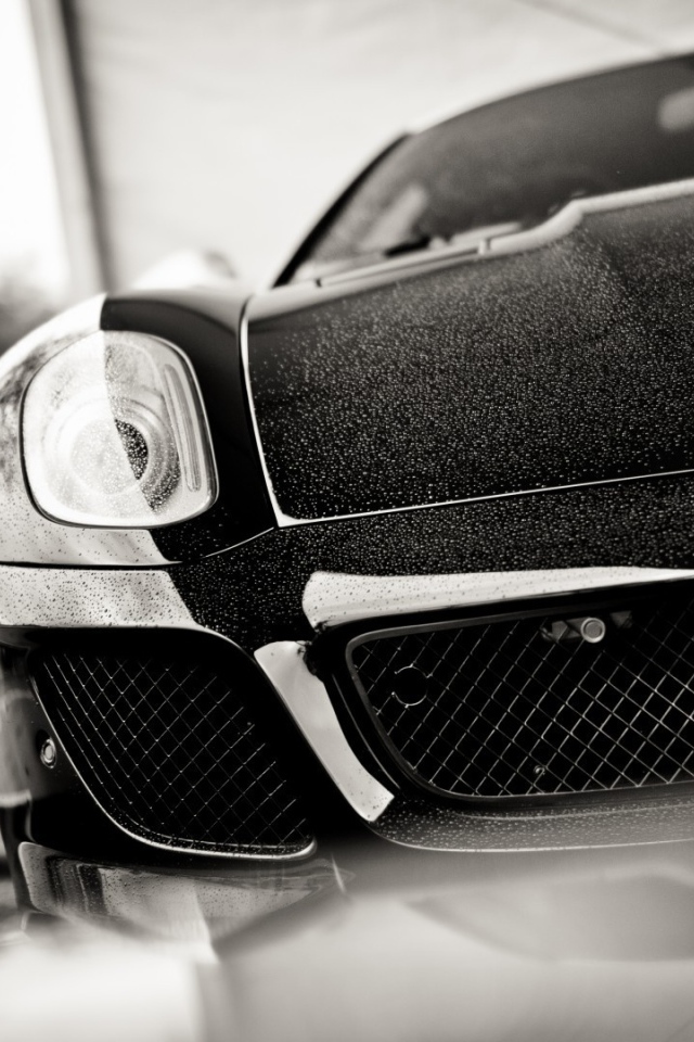Черно белое фото авто Ferrari