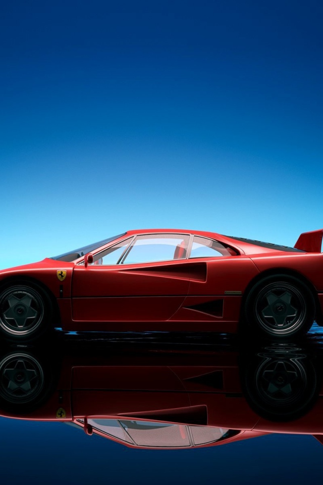 Отражение спортивного Ferrari F40