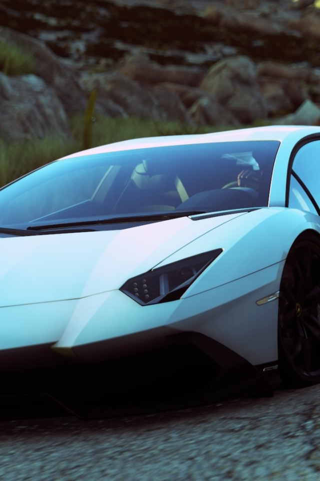 Нежно голубой цвет авто Ламборгини
