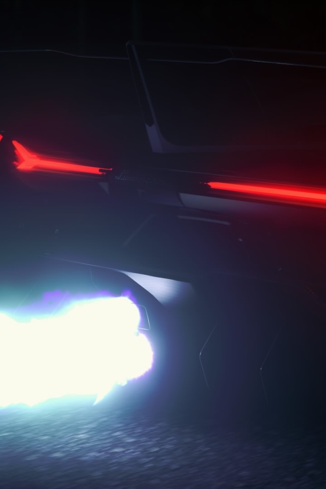 Белое пламя автомобиля Ламборгини