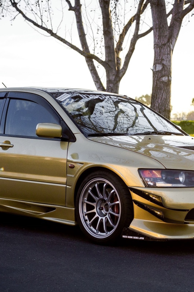 Золотой Mitsubishi Lancer Evo X