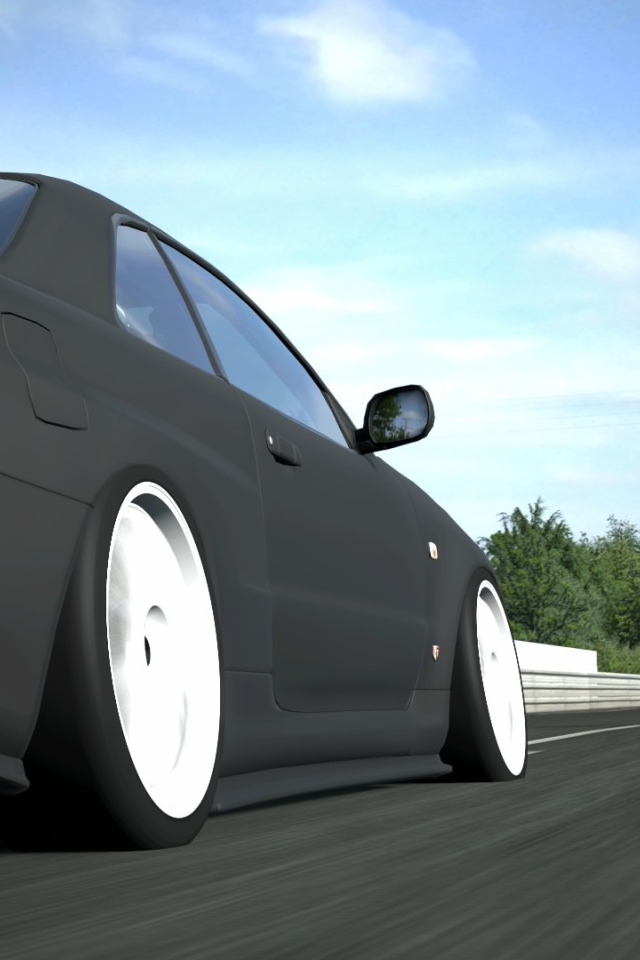 Черный тюнингованный Ниссан