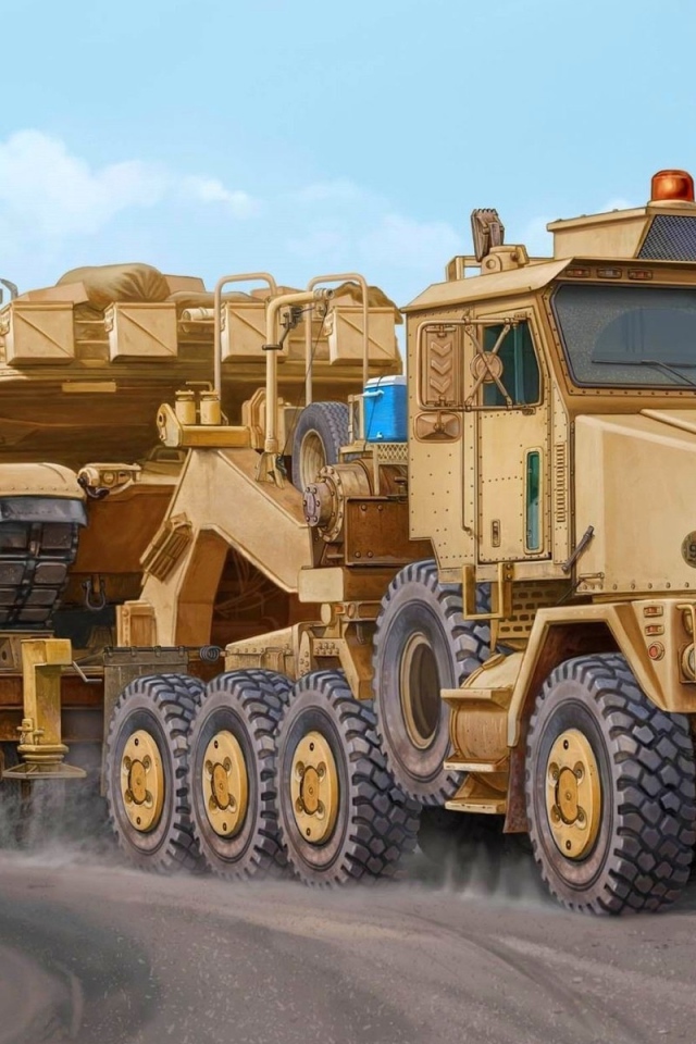 Танк на тягаче