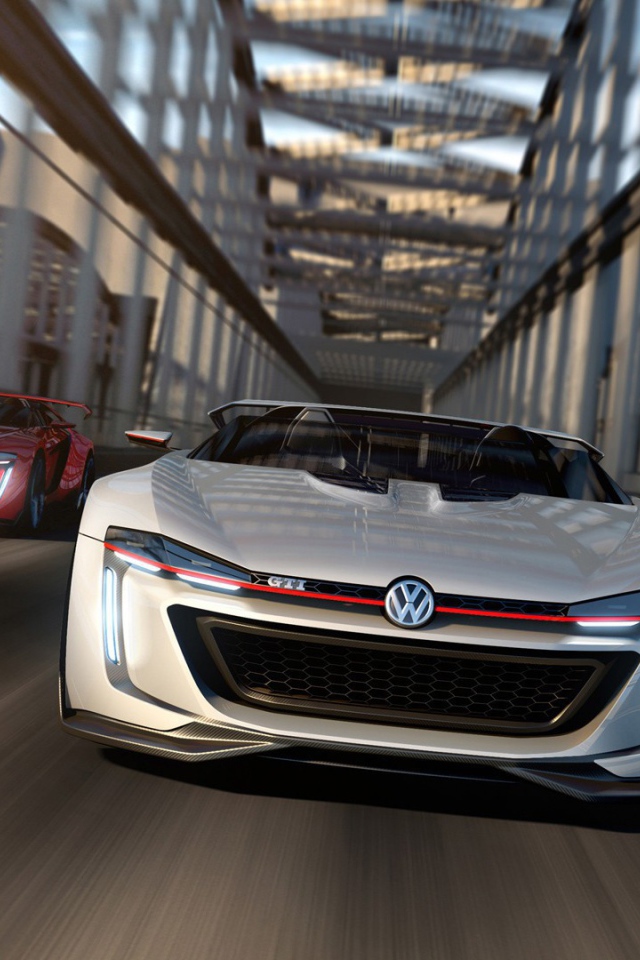 Белый кабриолет Volkswagen GTI Roadster