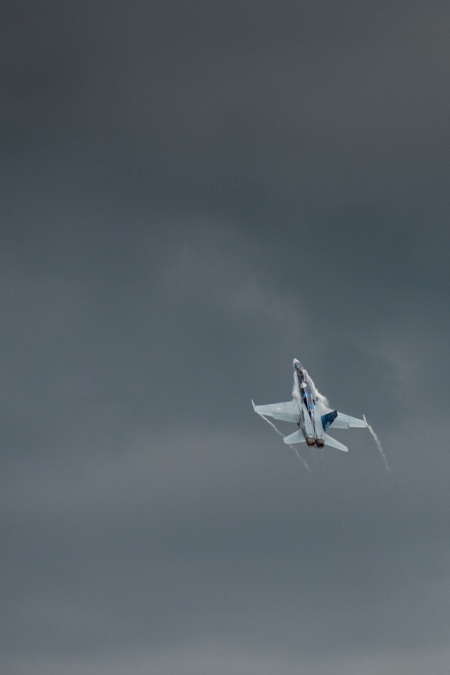 Истребитель летит в небе