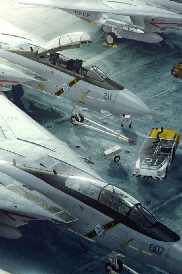 Истребители в ангаре