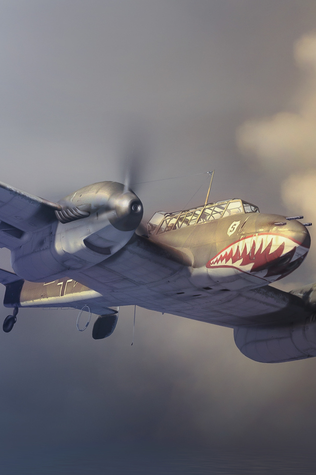 Немецкий мессершмит в небе