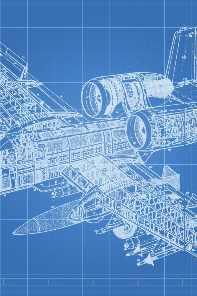 Технический чертеж самолета