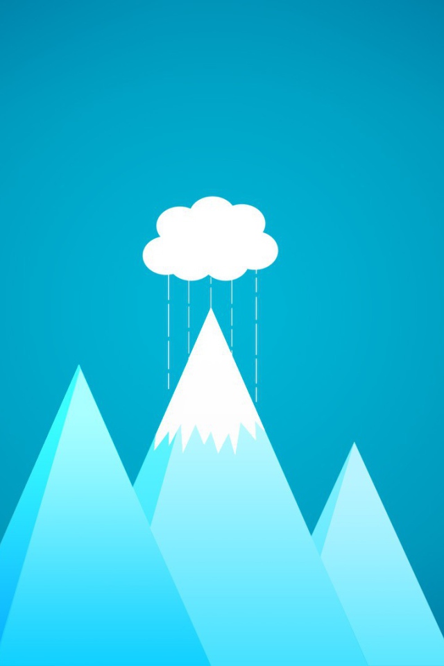 Туча над горой, голубой фон