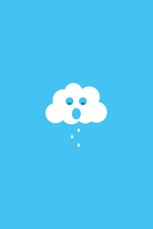 Туча с дождем, голубой фон