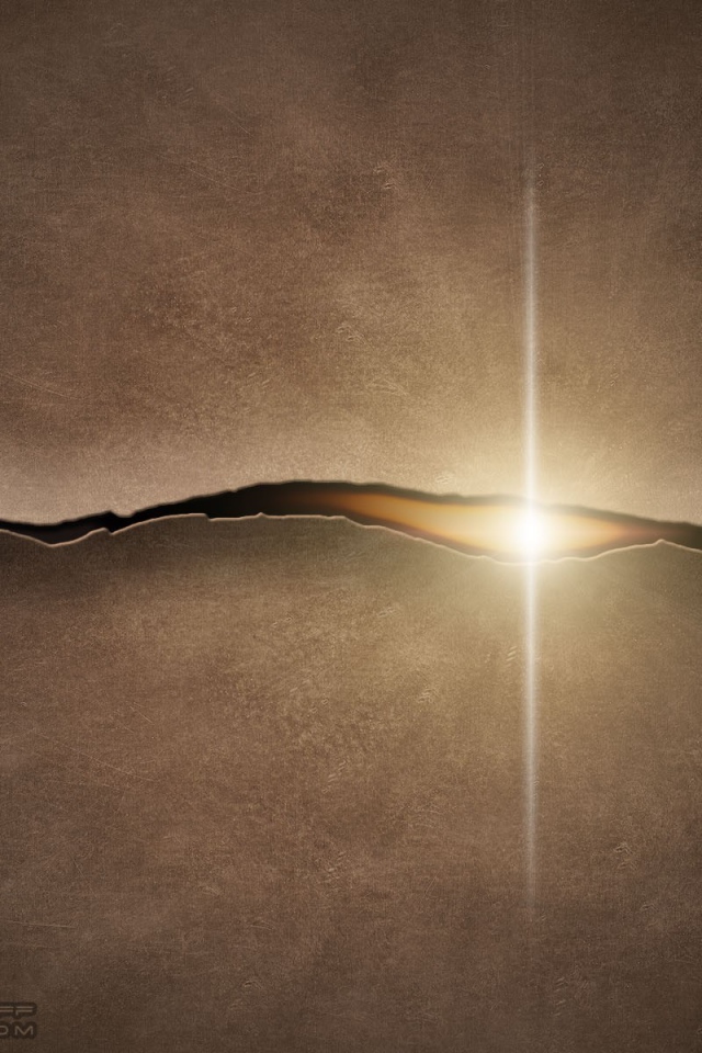 Трещина в ткани, коричневый фон