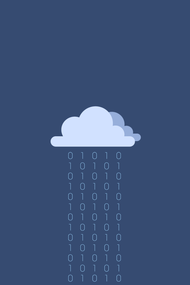 Дождь из цифр, голубой фон