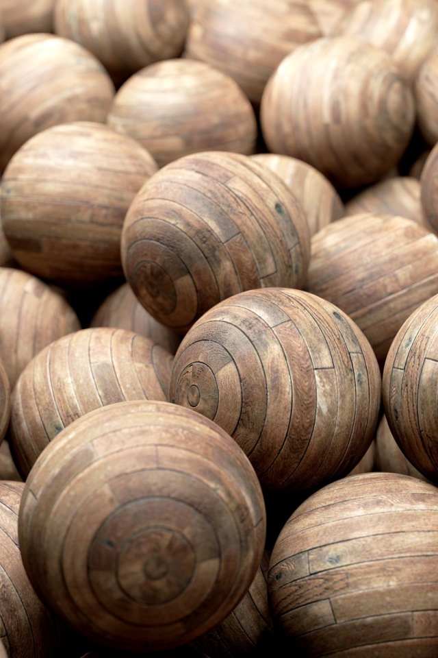 Россыпь деревянных шаров