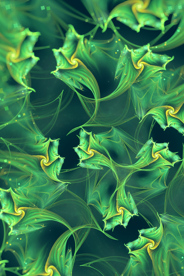 Абстрактный фон, зеленые фракталы
