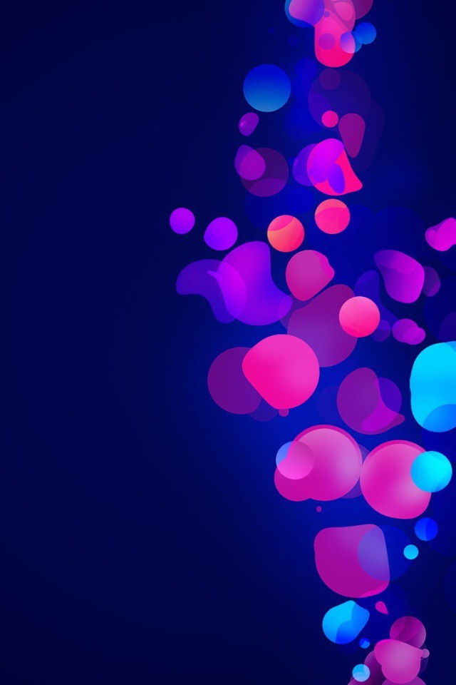 Абстрактные розовые и голубые фигуры на синем фоне