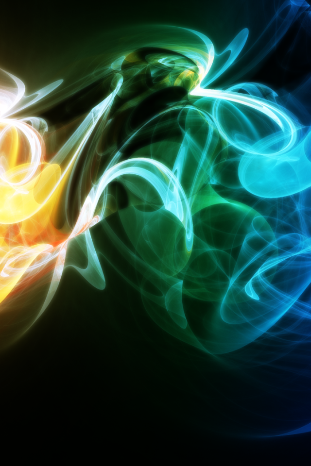 Абстрактное переплетение волн радужного дыма