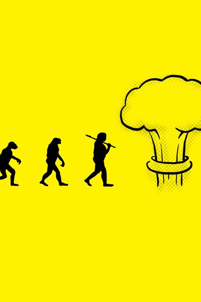 После ядерного взрыва, желтый фон