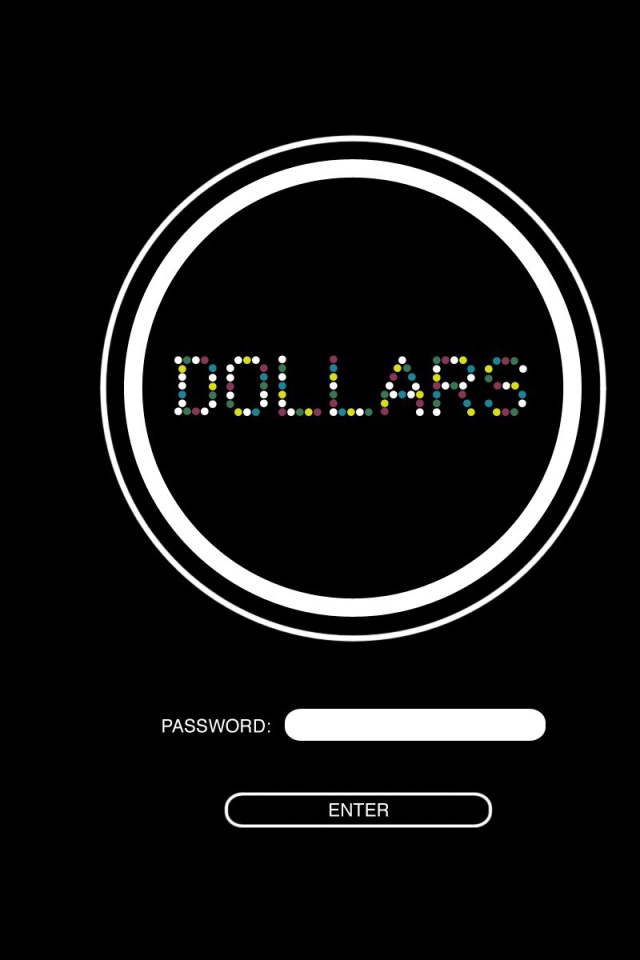 Авторизация для доступа к долларам, черный фон