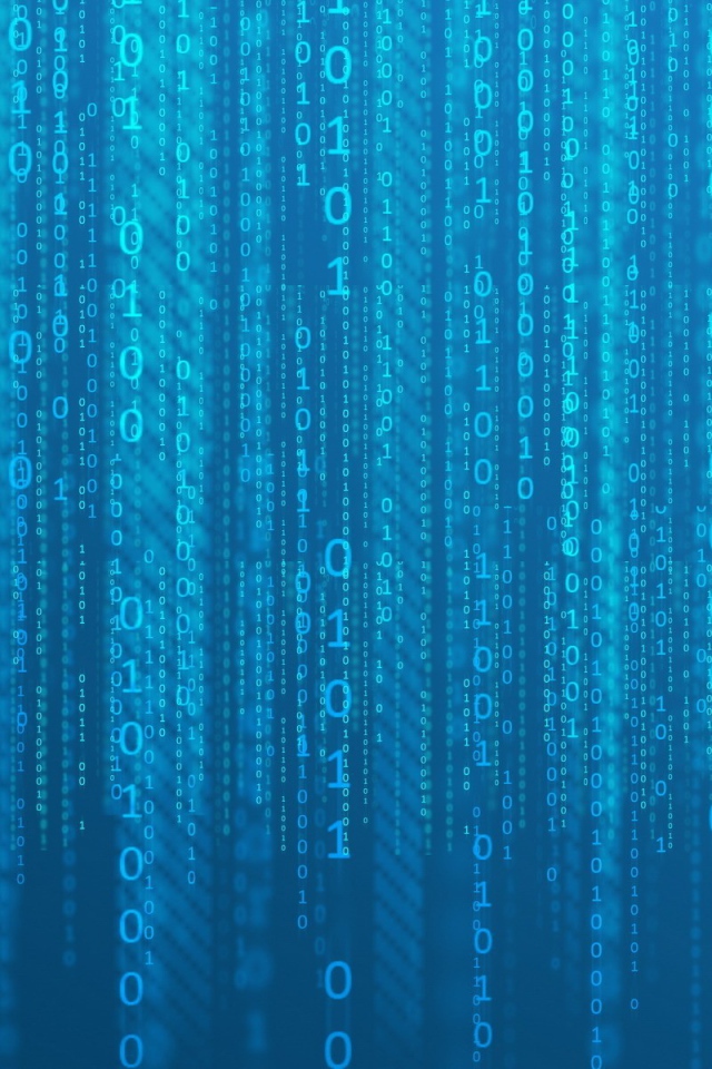 Двоичный код, голубой фон