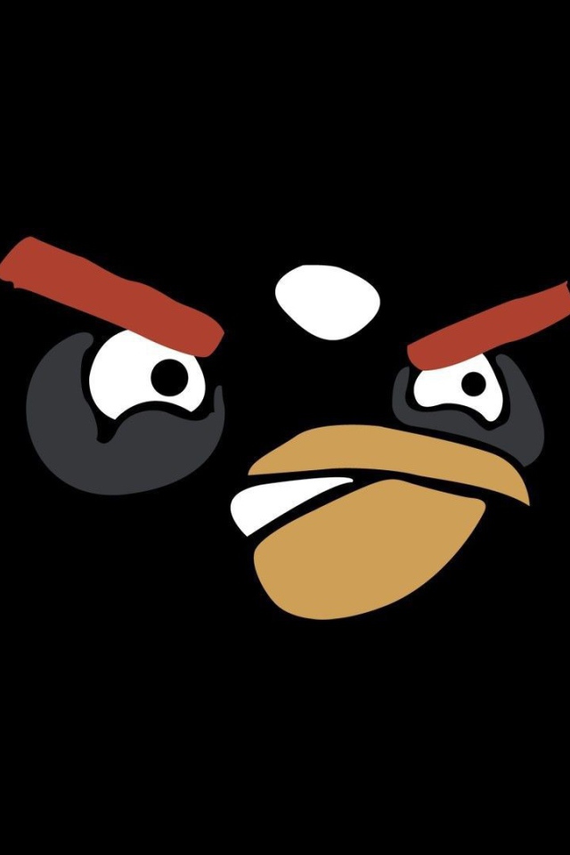 Птица Angry Birds, черный фон