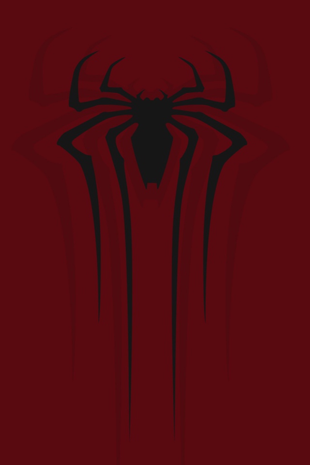 Черный паук на красном фоне, Spider-Man