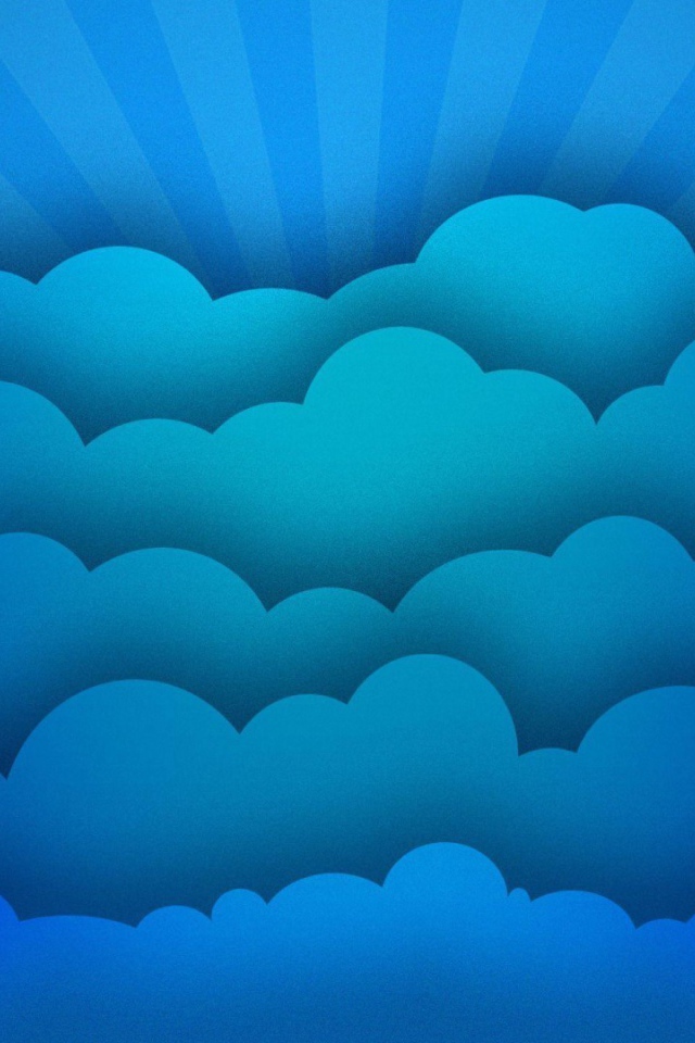 Синие облака и лучи, фон