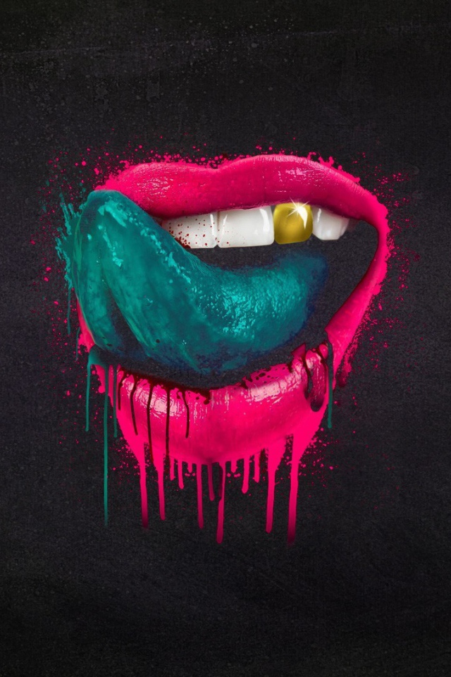 Синий язык в розовых губах