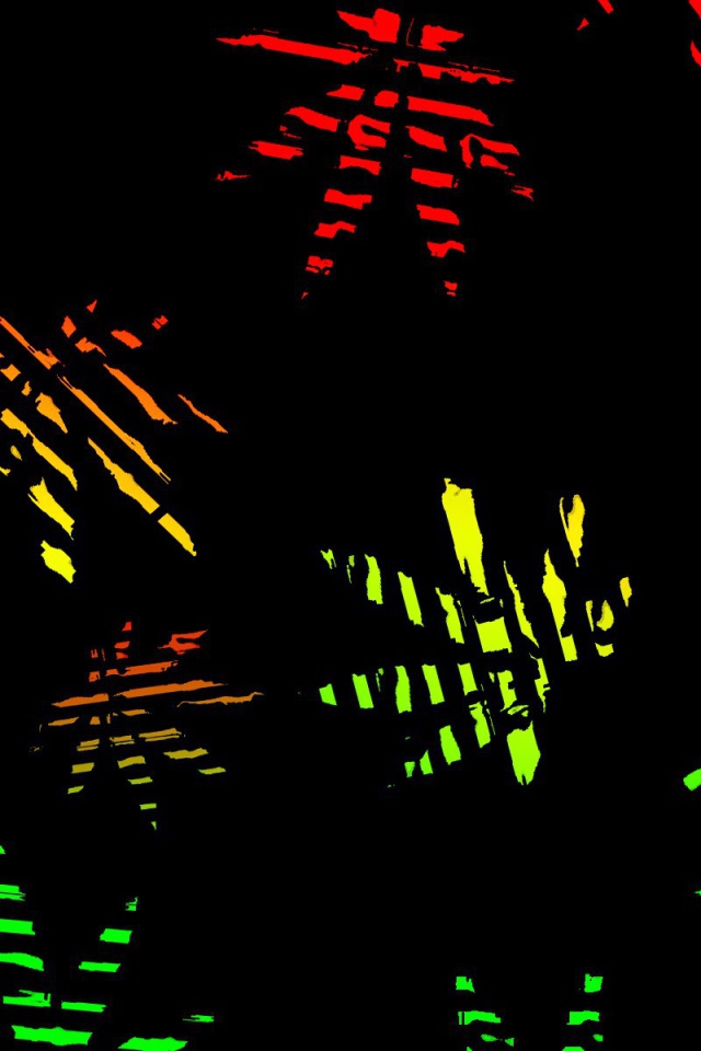 Яркие листья, черный фон