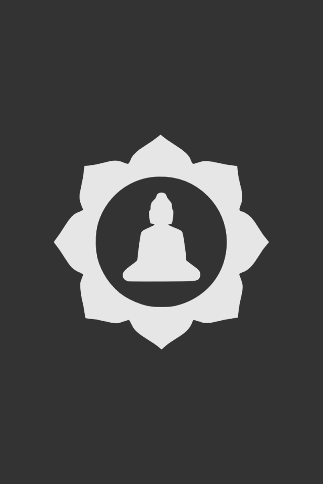 Будда в лотосе, серый фон