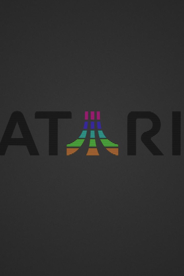 Надпись Atari, серый фон