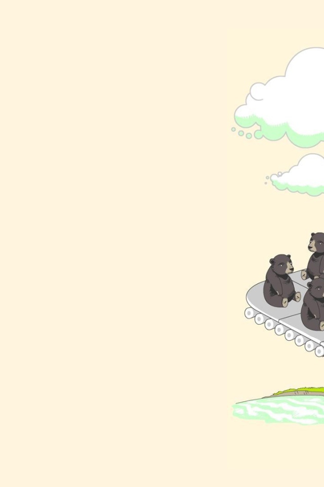 Небесная фабрика медведей, светлый фон