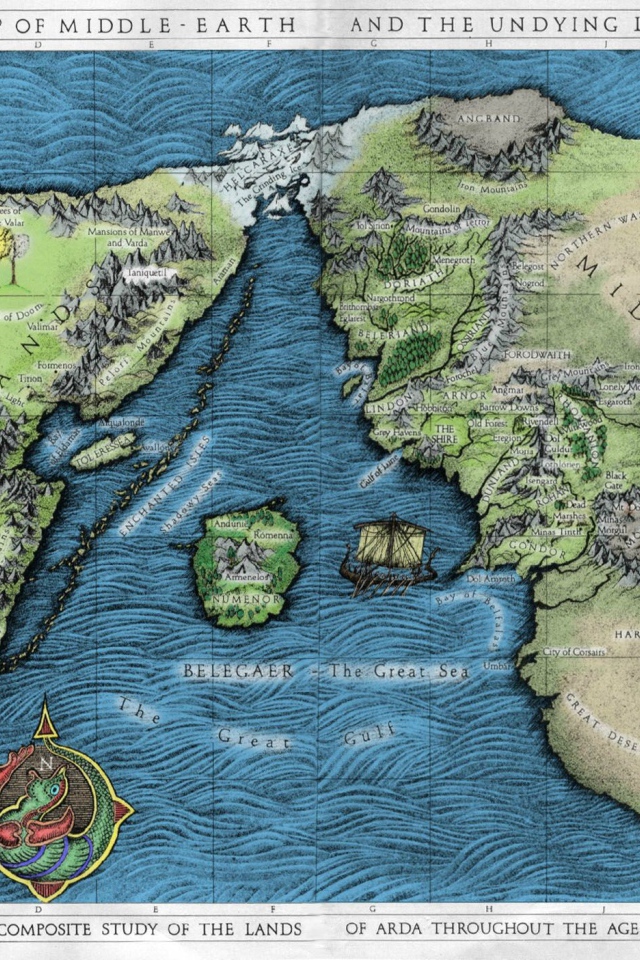 Цветная карта Средиземья, Властелин колец